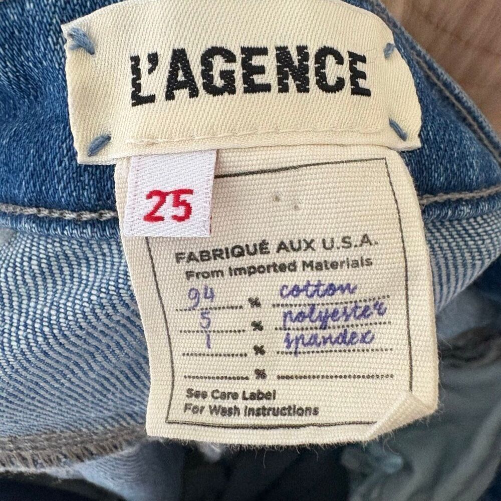 L’agence Kendra High-Rise Stretch Flare Crop Blue Jeans size 25 - Picture 4 of 8